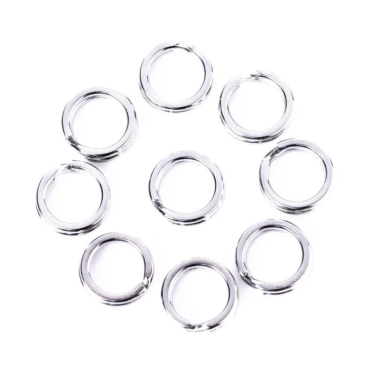 12mm HENGJIA SS010 50 in 1 Stainless Steel Flat Ring Fishing Space Fittings