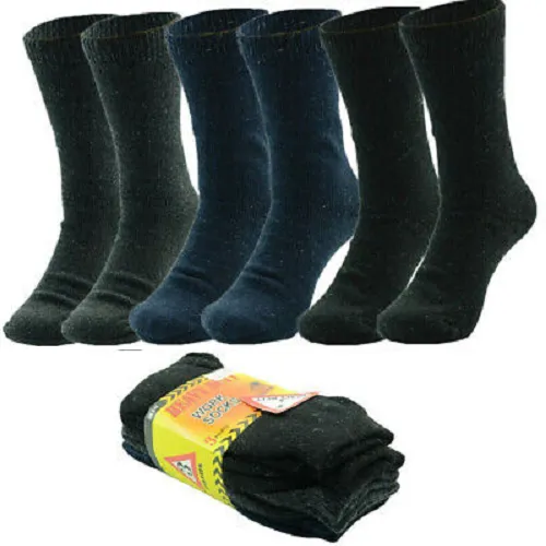 30 Pairs X Mens Heavy Duty Thermal Tough Cotton Work Winter Crew Socks