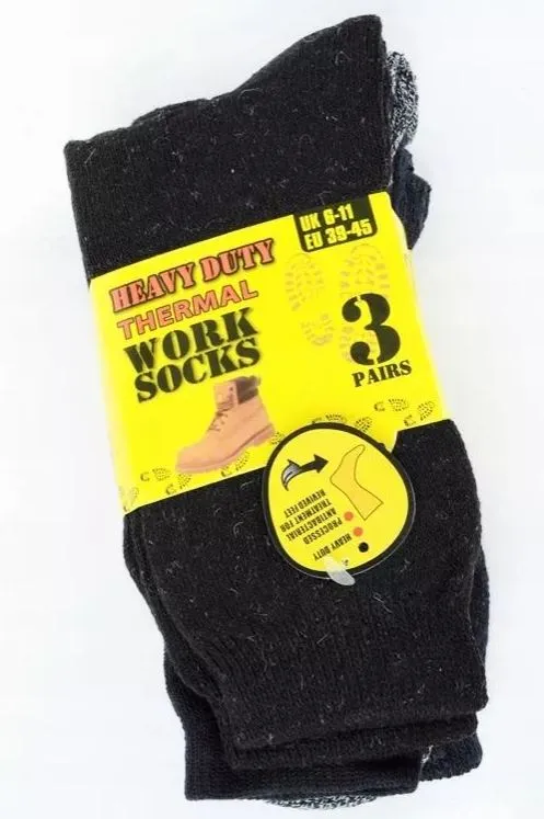 600 Pairs X Bulk Pack Mens Heavy Duty Thermal Cotton Work Crew Socks-For Resell