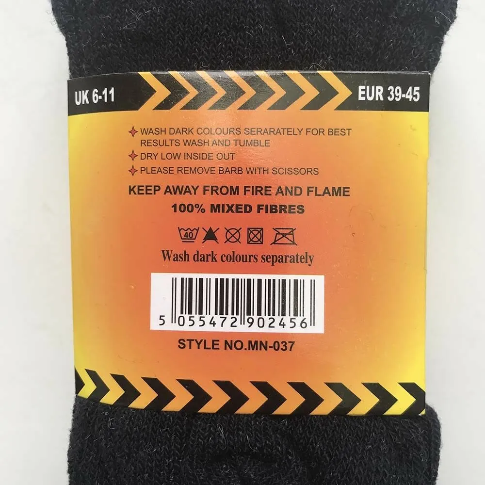 90 Pairs X Bulk Pack Mens Heavy Duty Thermal Cotton Work Crew Socks- For Resell