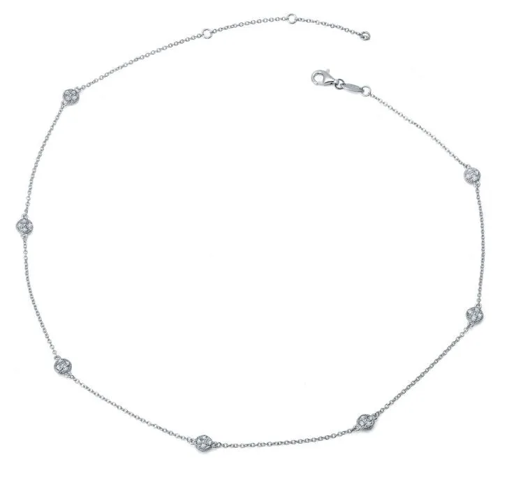 9N014CLP Simulated Diamond Dot Necklace