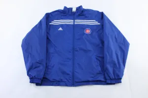 Adidas Embroidered Logo Chicago Cubs Blue & White Striped Zip Up Jacket