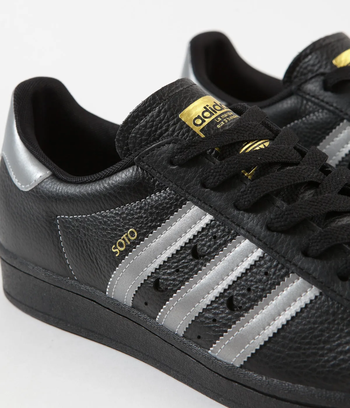 Adidas Superstar ADV 'Soto' Shoes - Core Black / Silver Metallic / Gold Metallic