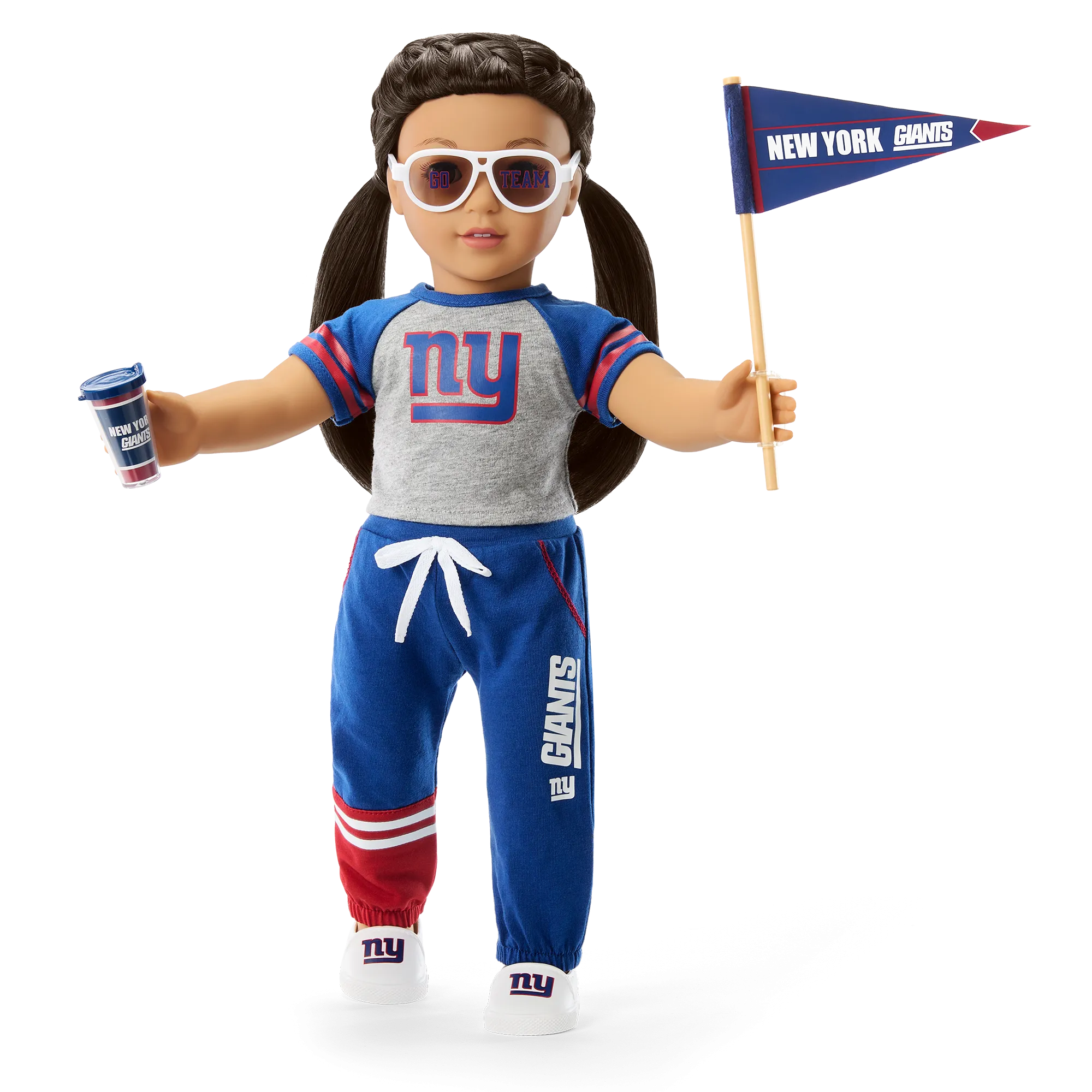 American Girl® x NFL New York Giants Fan Outfit & Accessories for 18-inch Dolls