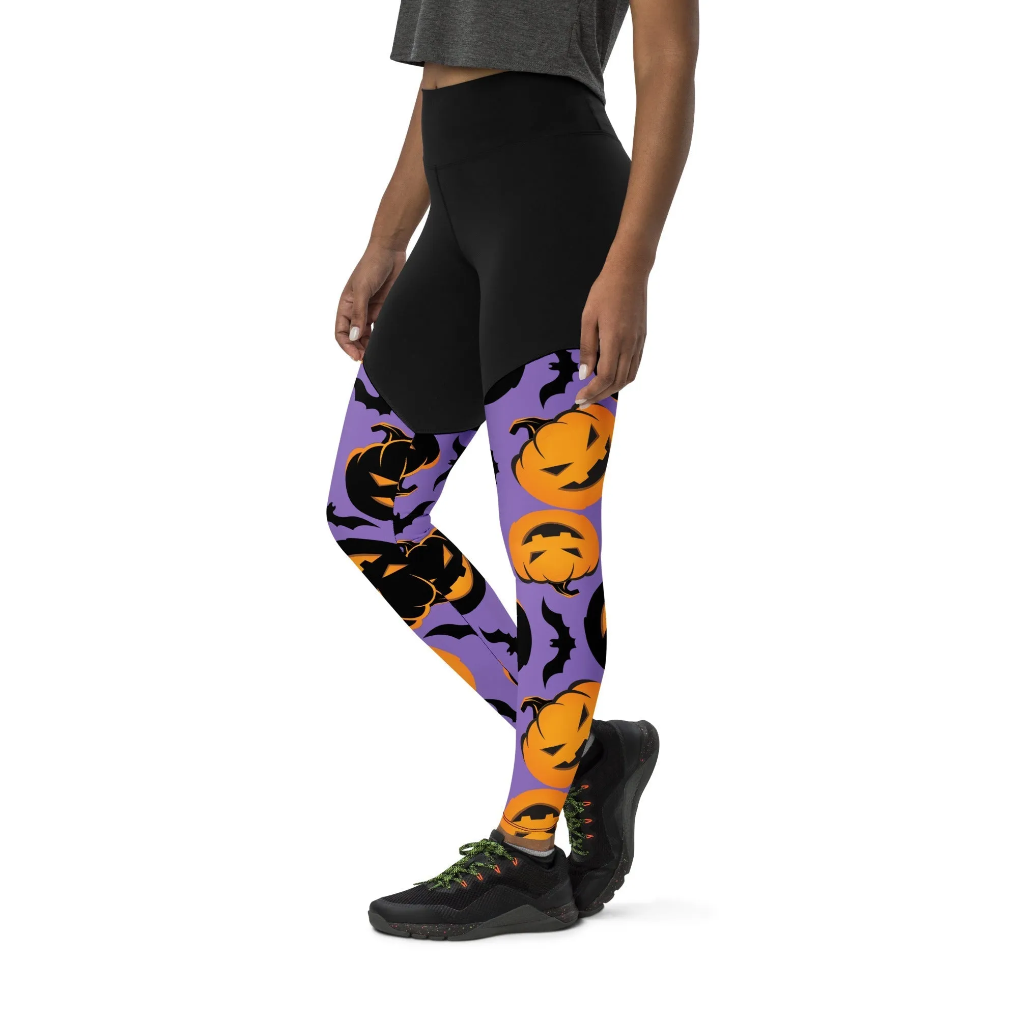 Bats and Jack O'Lanterns Compression Leggings