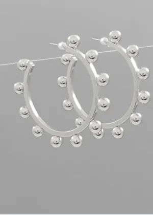 Belin Metal Ball Hoops-Silver