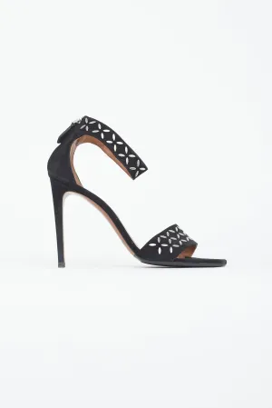 Black Suede Studded Heel