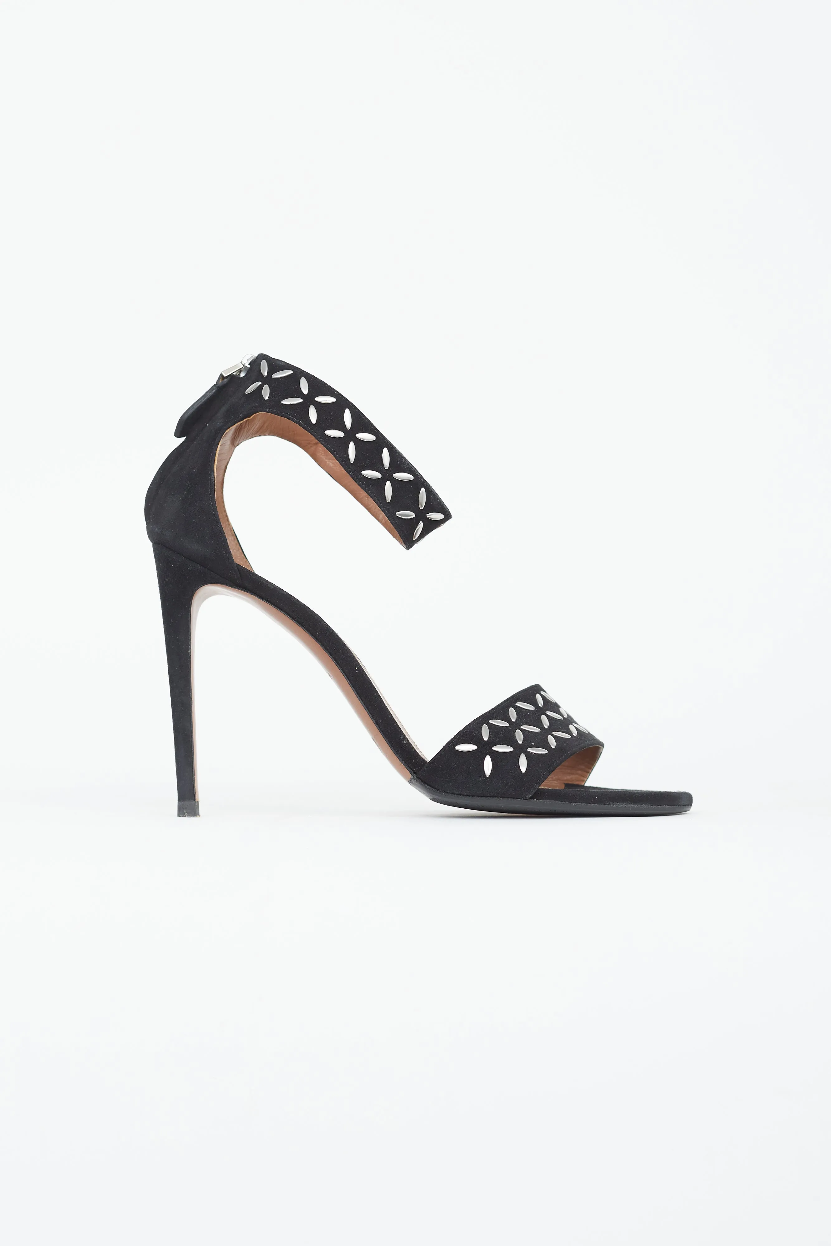 Black Suede Studded Heel