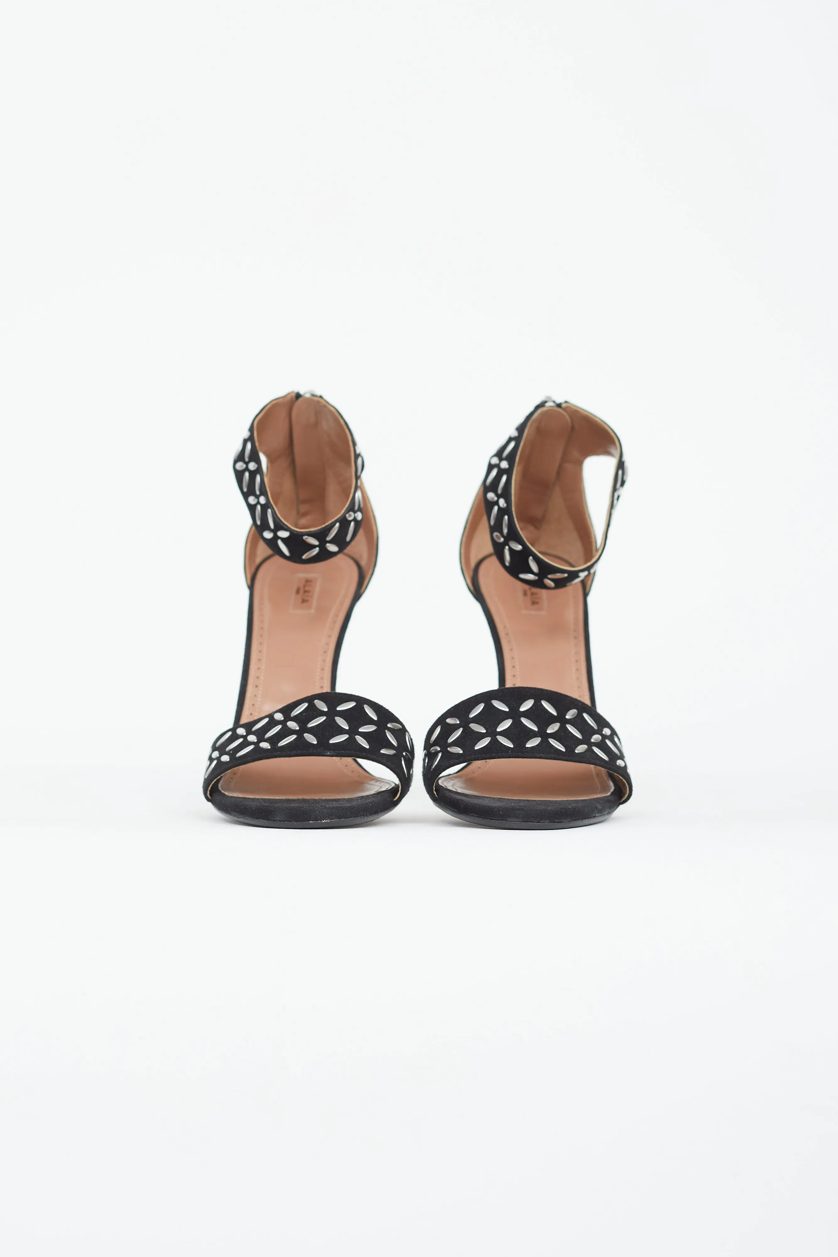 Black Suede Studded Heel