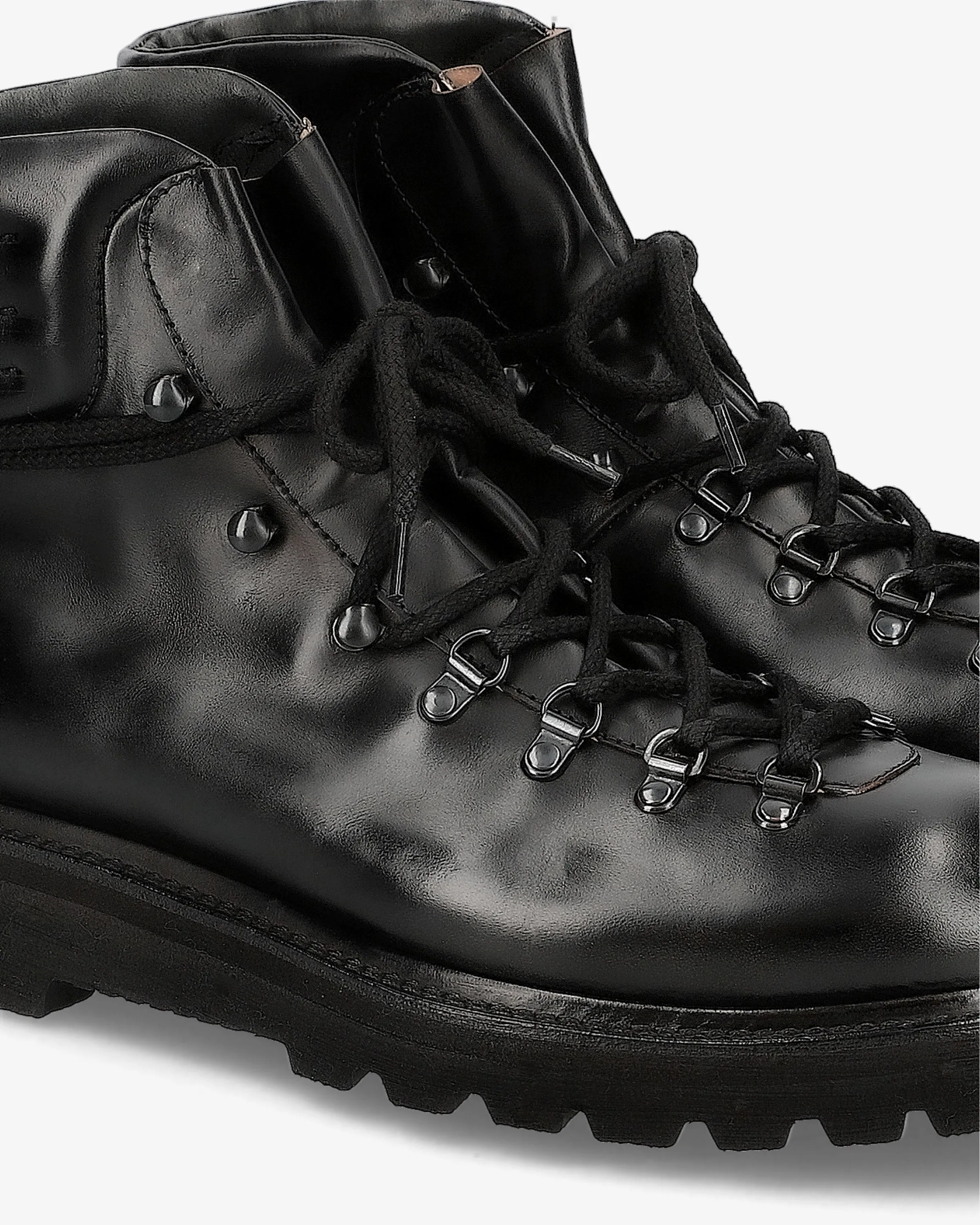 Black wax leather boots