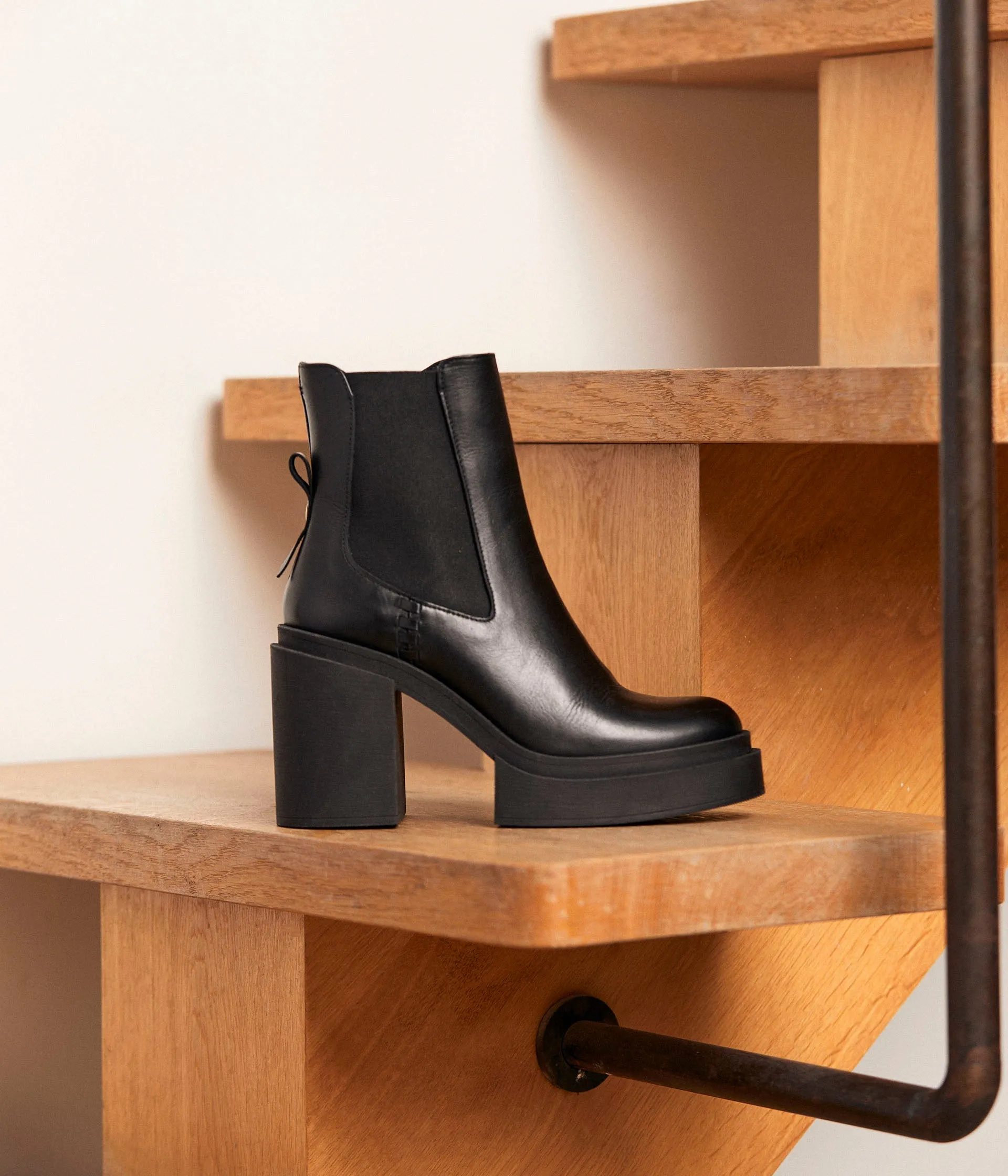 Boots cuir noir Alima