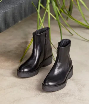 Boots noires cuir Isaure