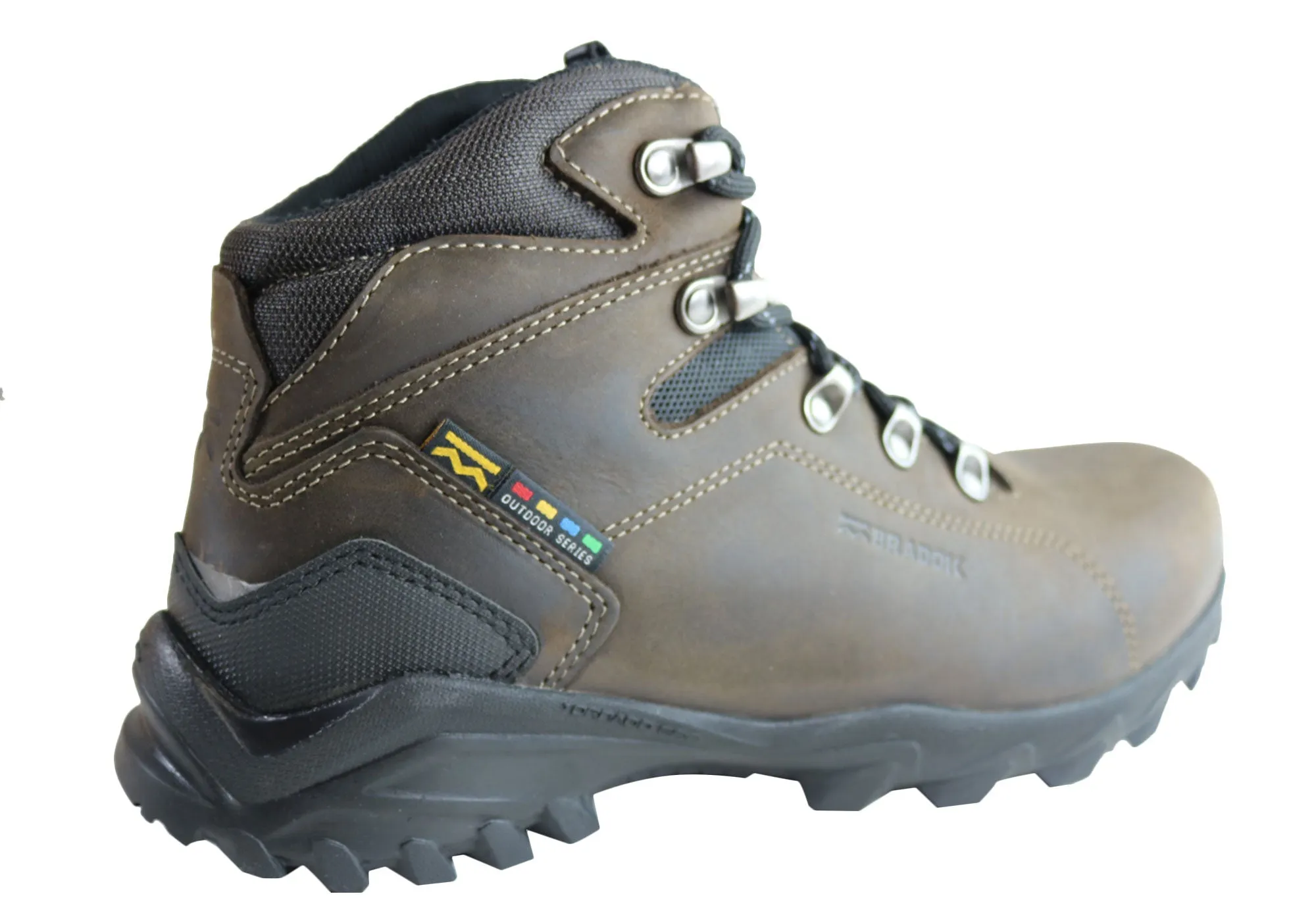 Bradok Raptor Mens Comfortable Leather Hiking Boots Made In Brazil