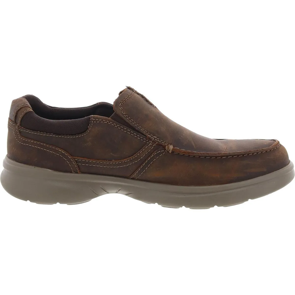 Clarks Mens Bradley Free Leather Lifestyle Slip-On Sneakers