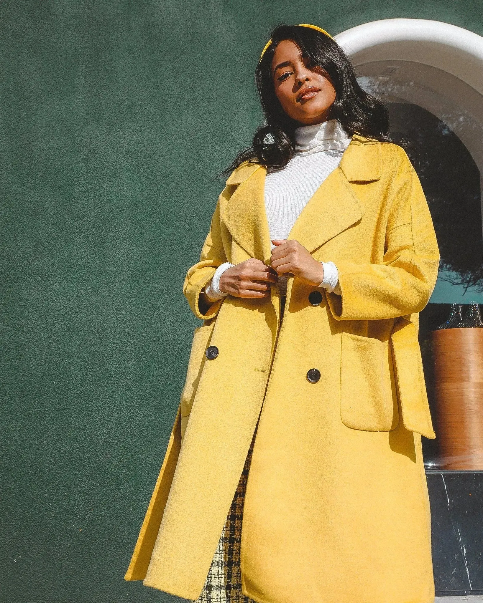 Colorful Serena Wool Trench Coat