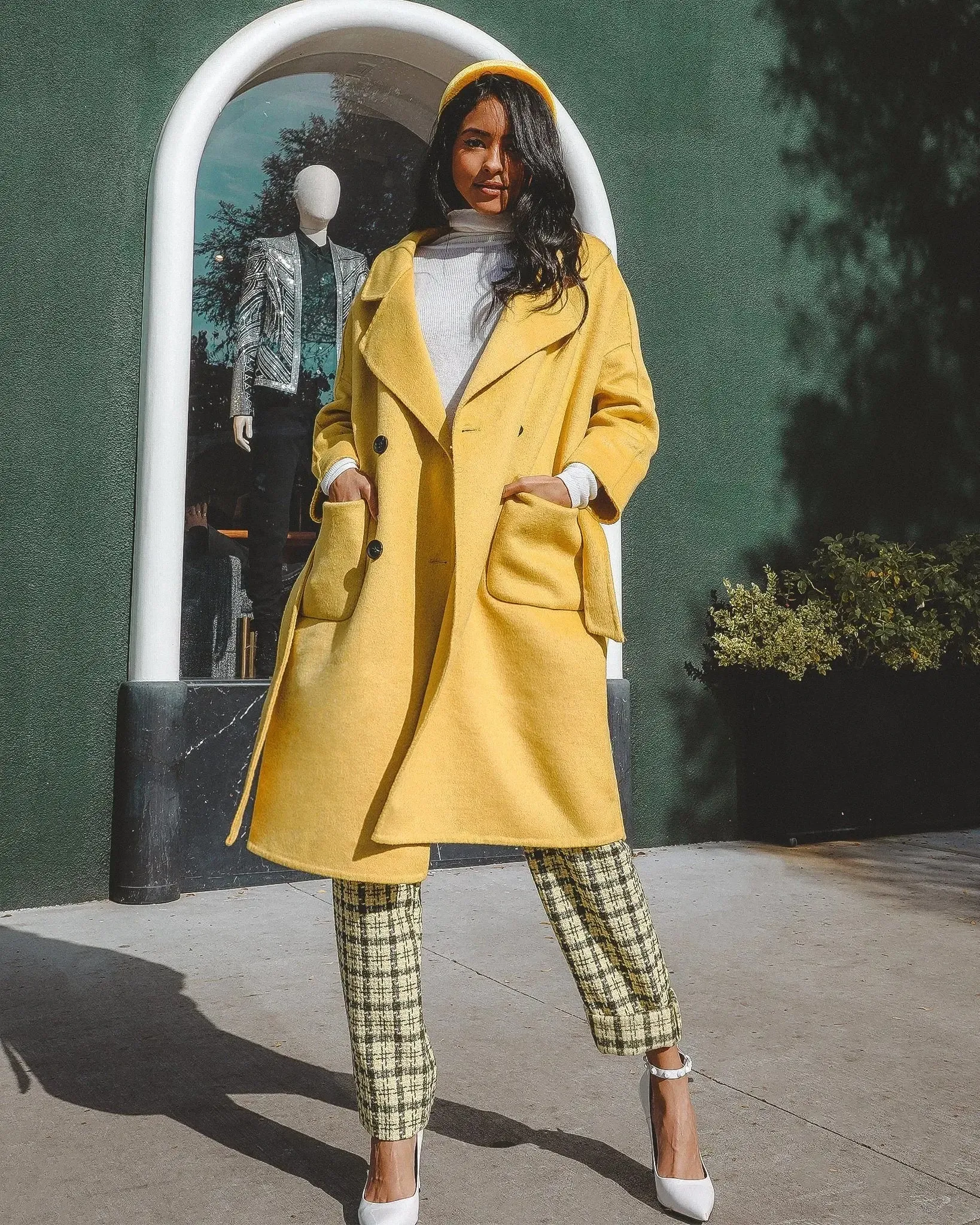 Colorful Serena Wool Trench Coat