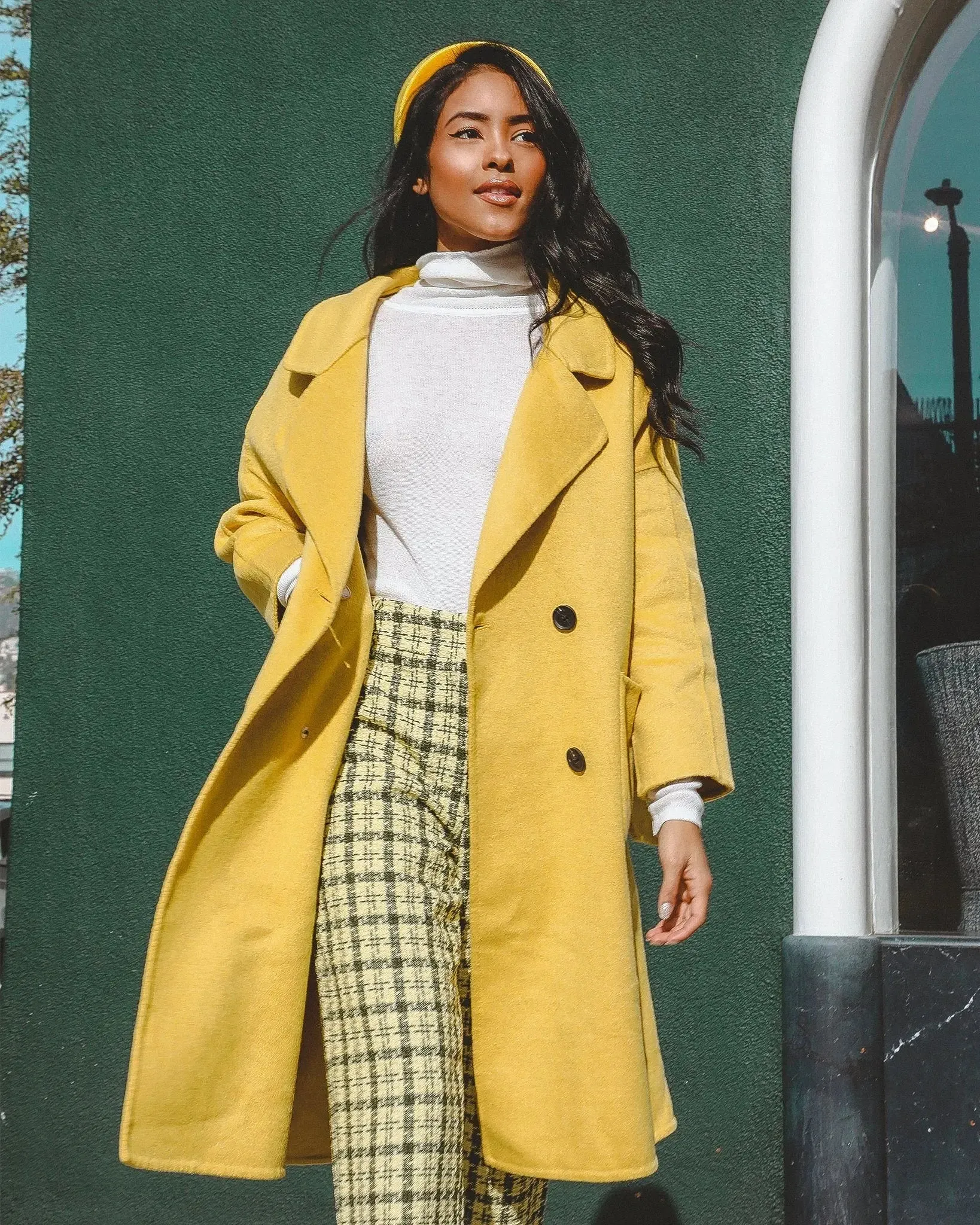 Colorful Serena Wool Trench Coat