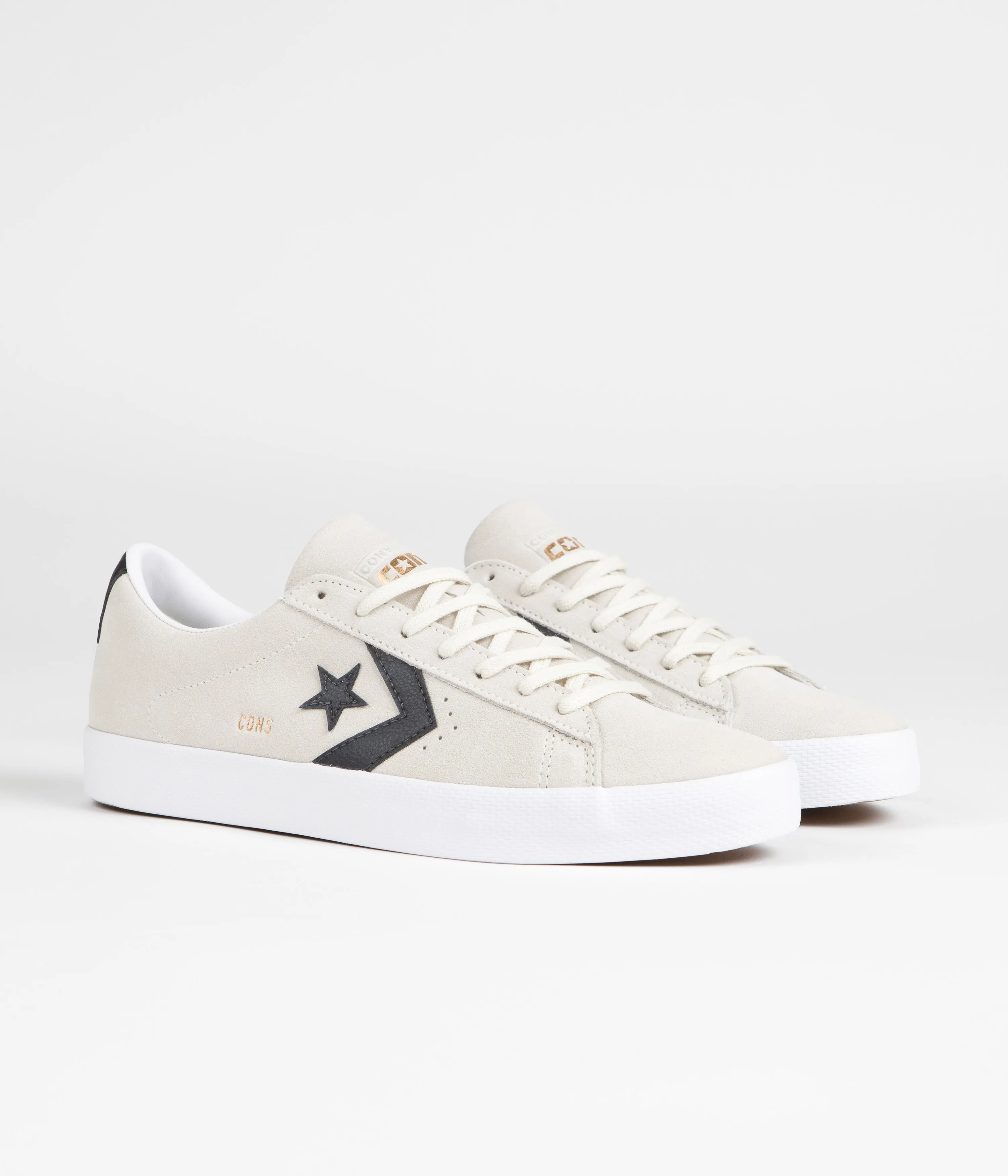 Converse Pro Leather Vulcanized Pro Ox Shoes - Egret / Black / Egret