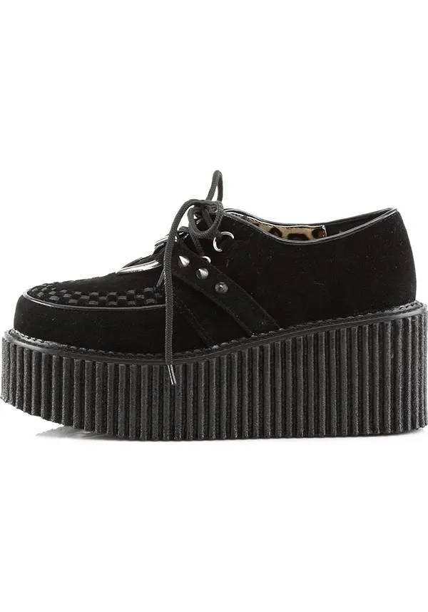 CREEPER-206 [Black Suede] | PLATFORM CREEPERS [PREORDER]