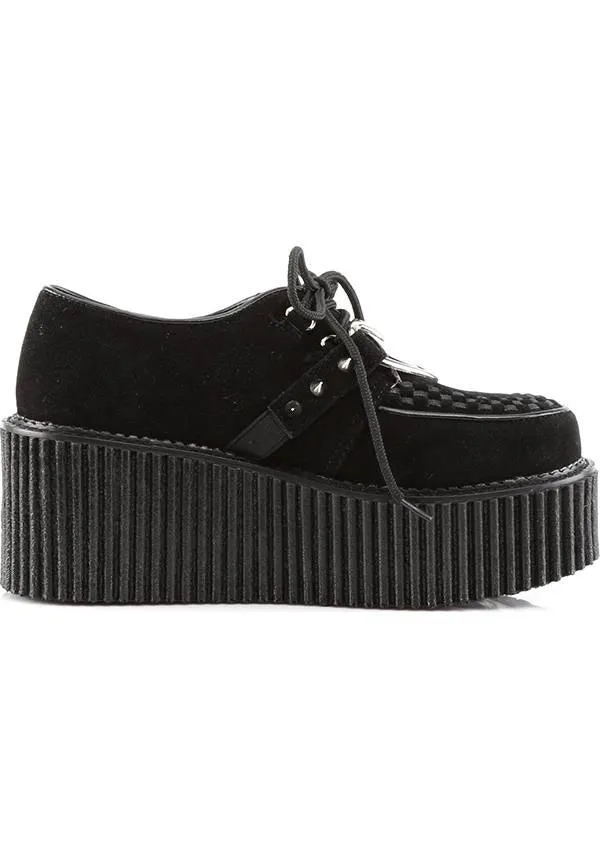 CREEPER-206 [Black Suede] | PLATFORM CREEPERS [PREORDER]