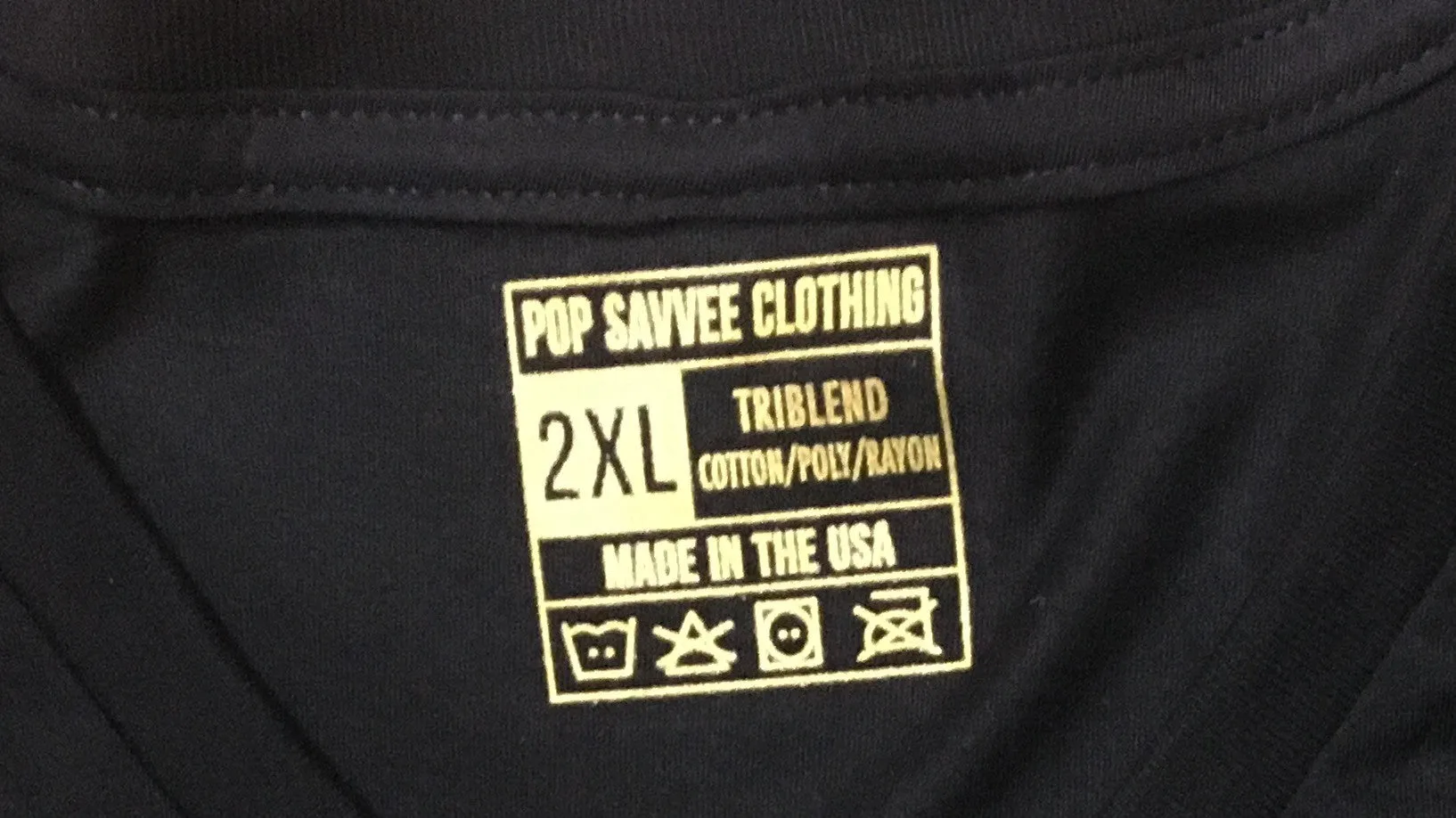 Designer Gold Label Short Sleeve Crewneck T-Shirt w/ Metallic Gold “Pop Savvee Clothing” Logo