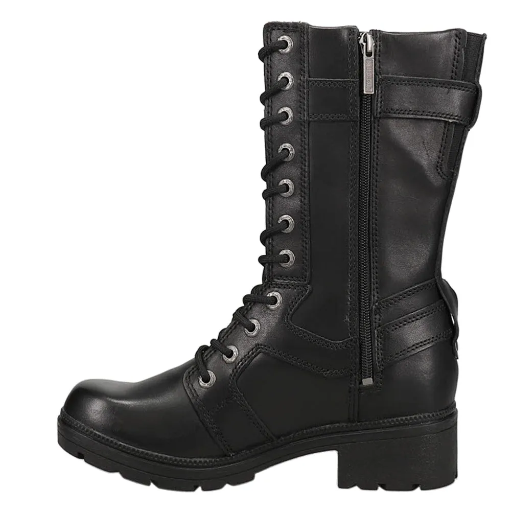 Eda Round Toe Zippered Motorcycle Boots