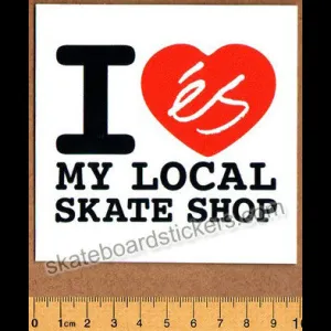 eS Shoes Skateboard Sticker - I Love my Local Skate Shop