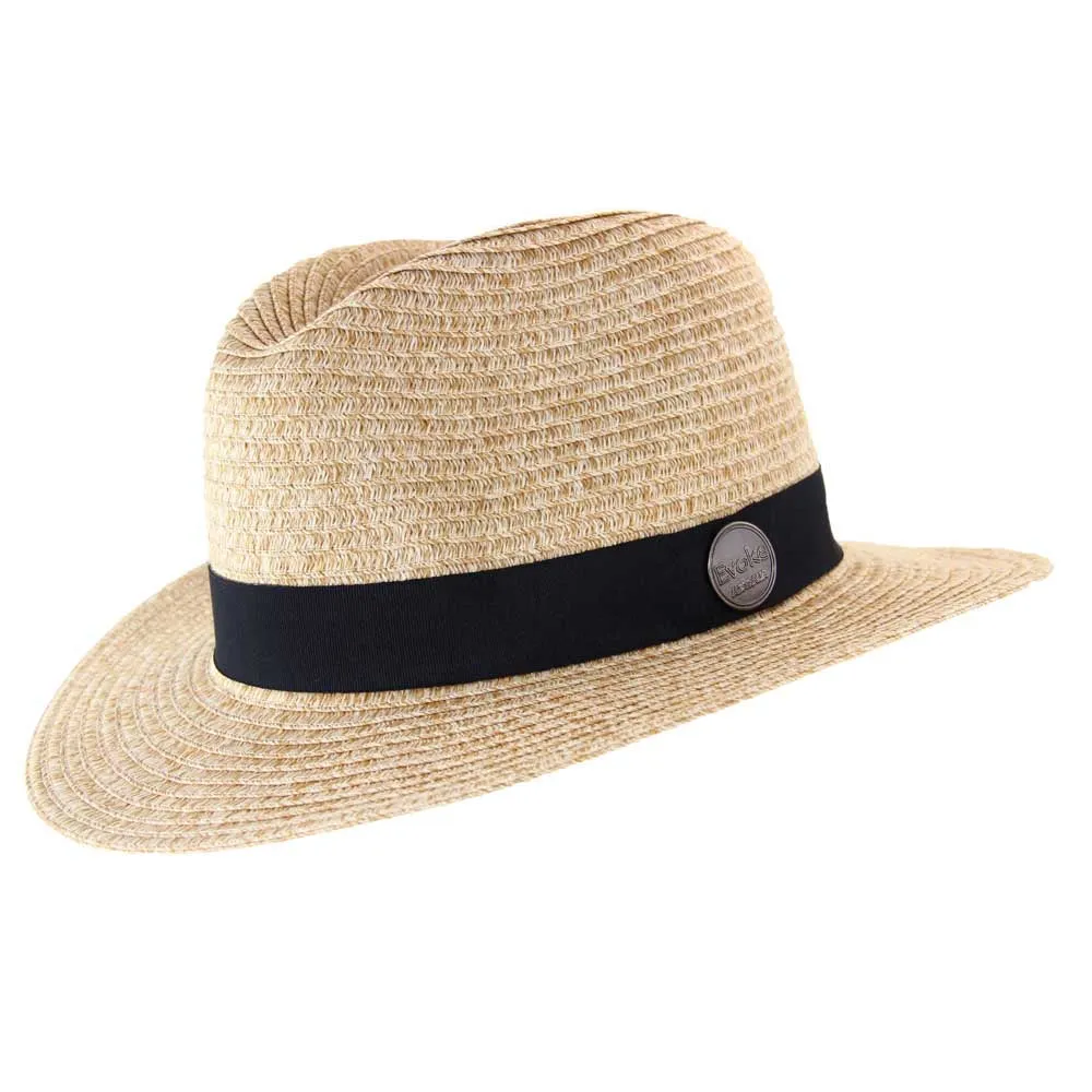 Evoke Flexibraid Phoenix Unisex Fedora - Natural/Black