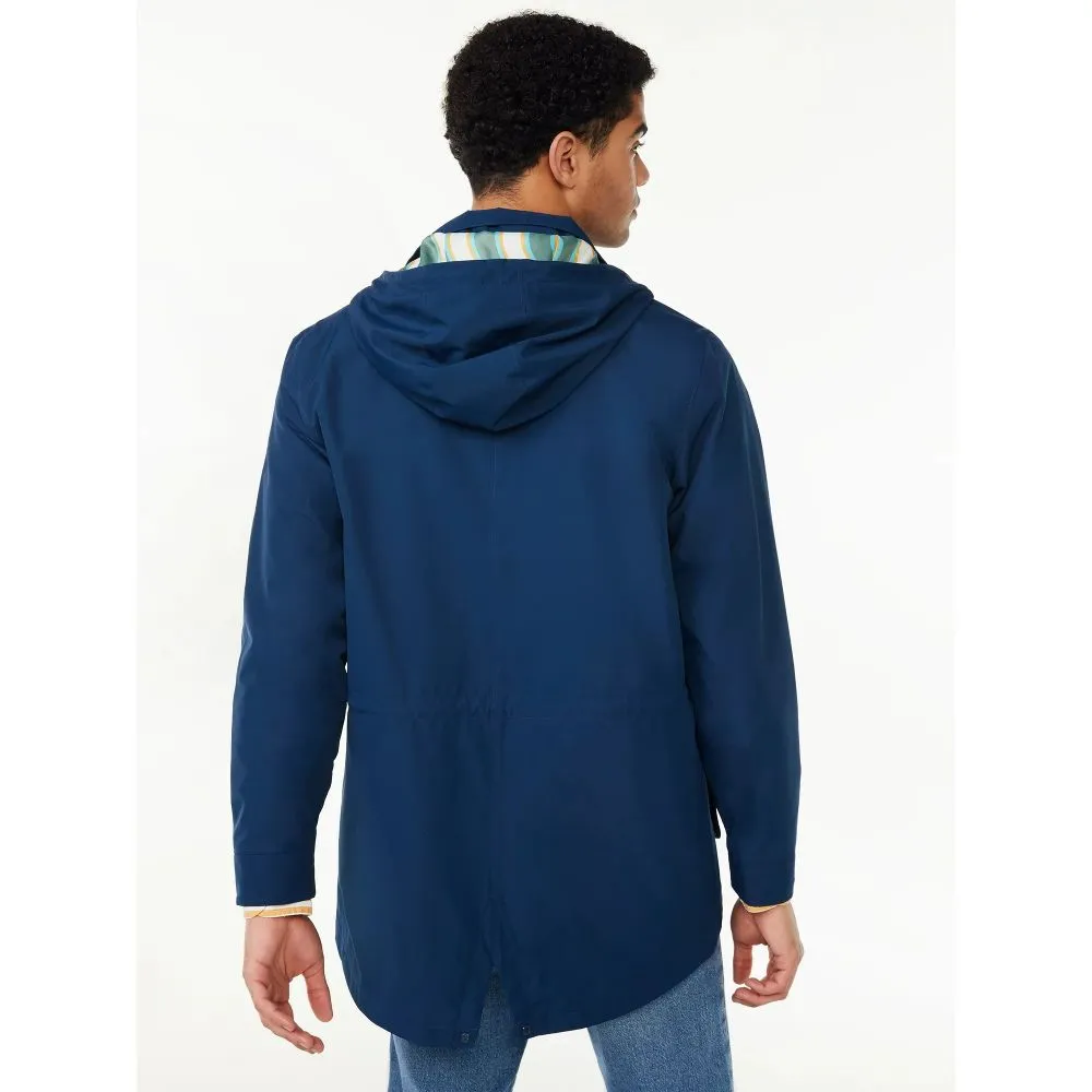 Free Assembly Men's Water Resistant Parka Pageant Blue M