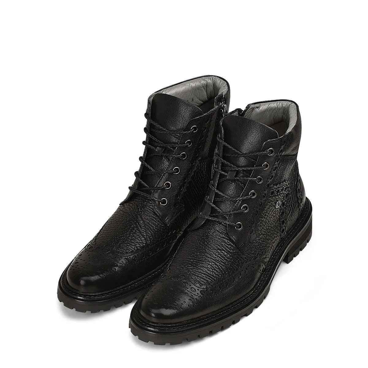 G94KRSK - Cuadra black casual vintage fashion shark ankle booties for men.