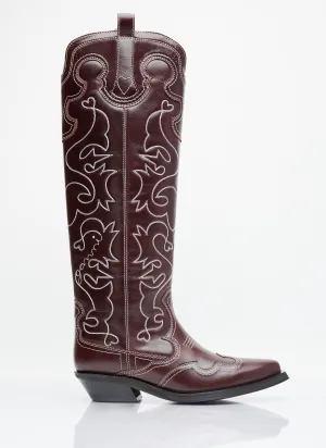 GANNI Embroidered Western Boots