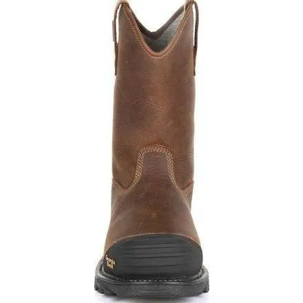 Georgia Men's Rumbler 10" Comp Toe WP Pull-On Work Boot-Brown- GB00286