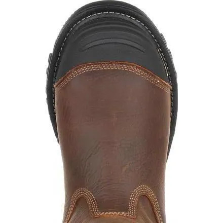 Georgia Men's Rumbler 10" Comp Toe WP Pull-On Work Boot-Brown- GB00286