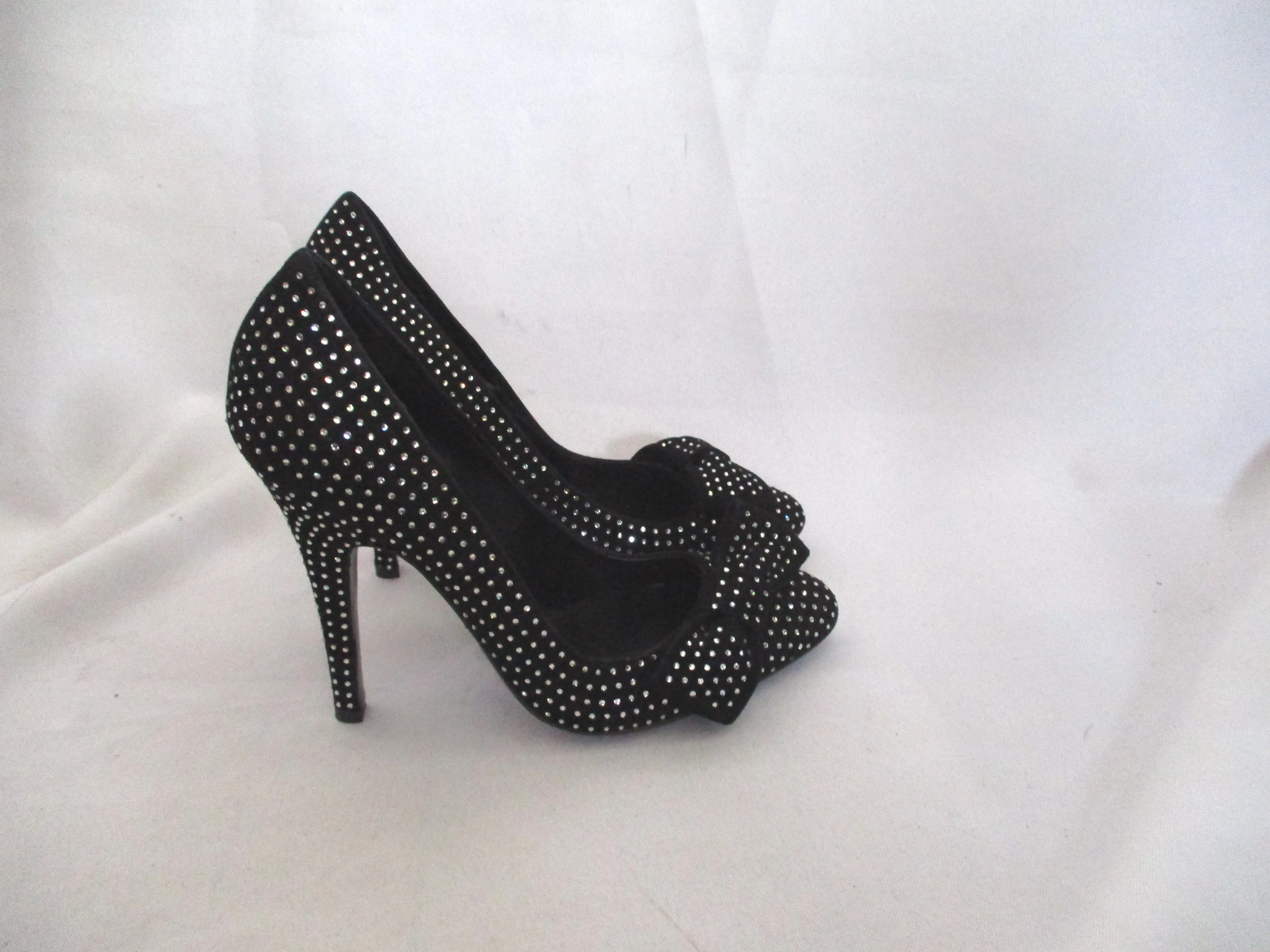 GIUSEPPE ZANOTTI  BALMAIN Rhinestone Pump Shoe 36 BLACK Stiletto Womens