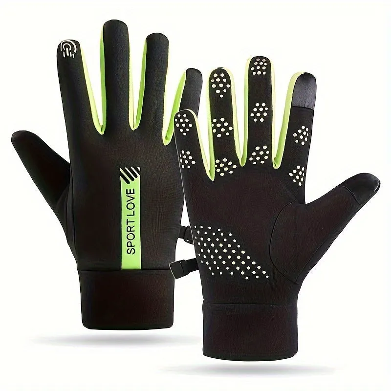 Glove(For Weight 110.23~154.32LB) For Men And Women Outdoor Riding, Non-Slip Warmth Keeping Sports Split Finger Full Finger Waterproof Gloves