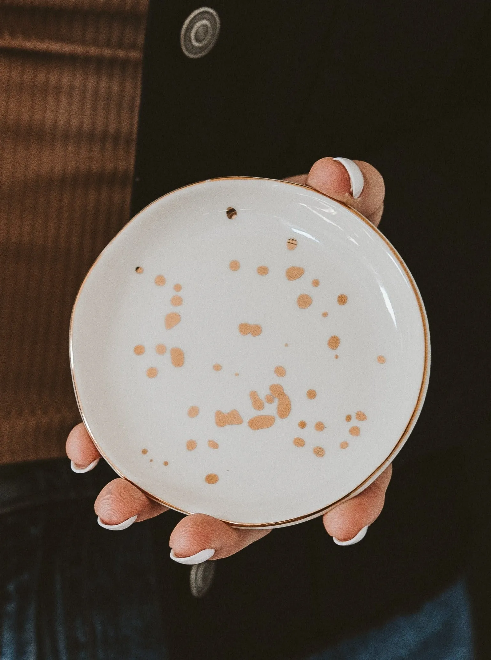 Gold Speckled Jewelry Dish