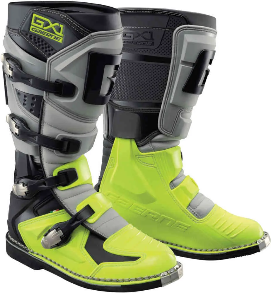 Goodyear GX-1 Gaerne Motocross Boots, Black/Grey/Yellow