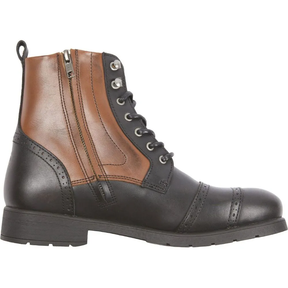 Helstons Travel Leather Boots Aniline Black / Tan