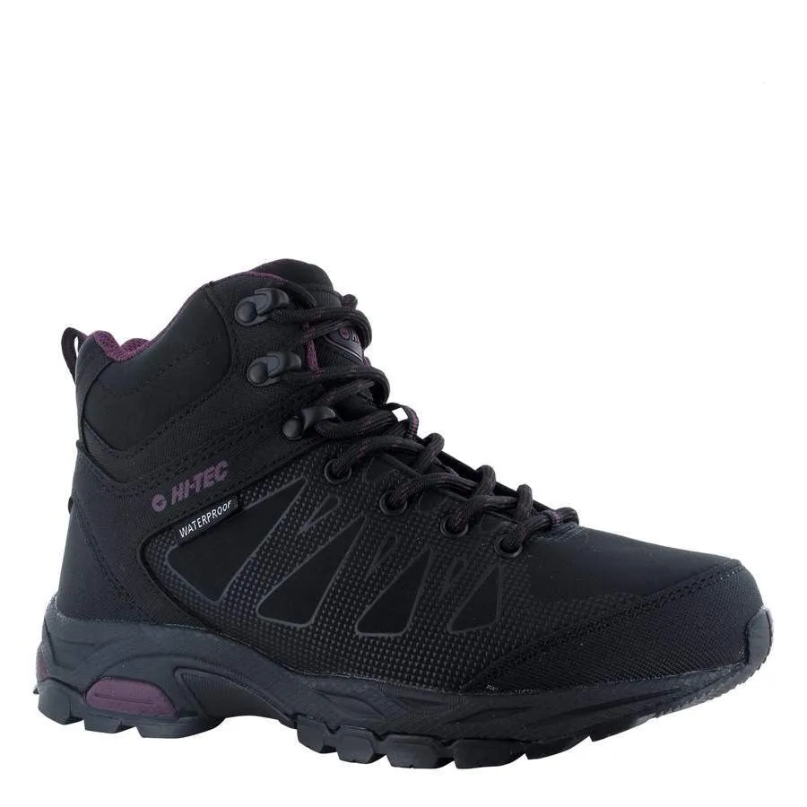 Hi-Tec | Womens Hiking Boots | Raven MID | Black/Grape Wine