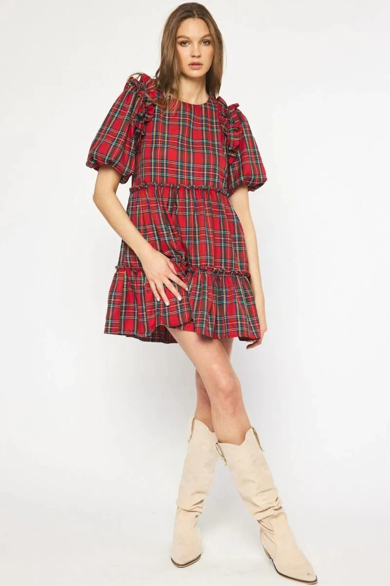 Holidazzle Red Plaid Christmas Dress