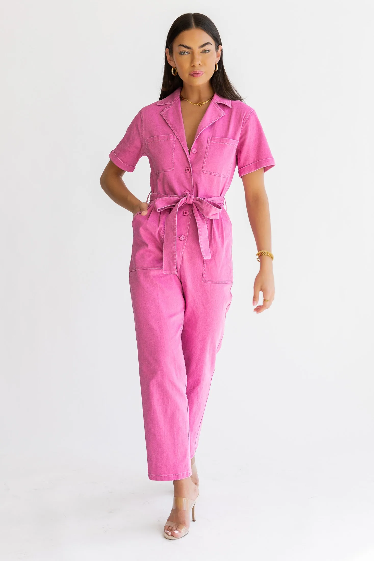 Kendall Pink Washed Jumpsuit