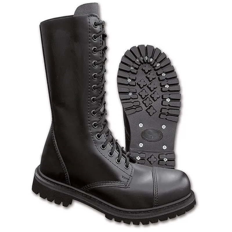 Leather boots Brandit 14 Eyelet, black