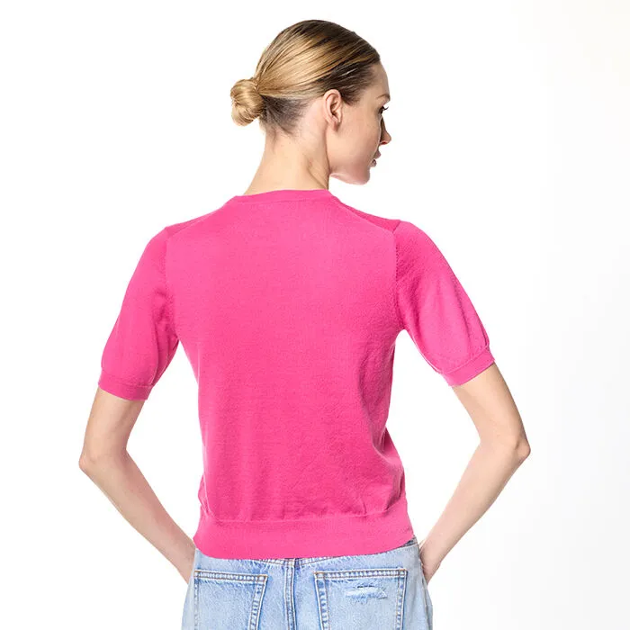 Maglia fucsia in tessuto