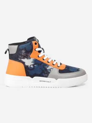 Men's Blue Graphic Print  Sneakers IX6018