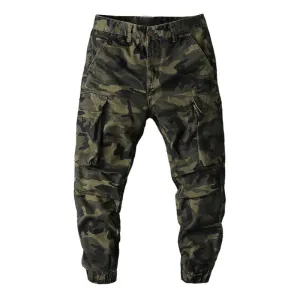 Men's Casual Multi-Pocket Loose Cotton Camouflage Cargo Pants 54985145M