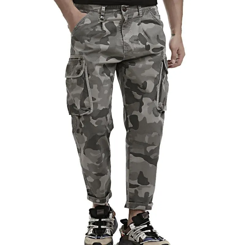 Men's Casual Outdoor Multi-Pocket Camouflage Cargo Pants 85370744M