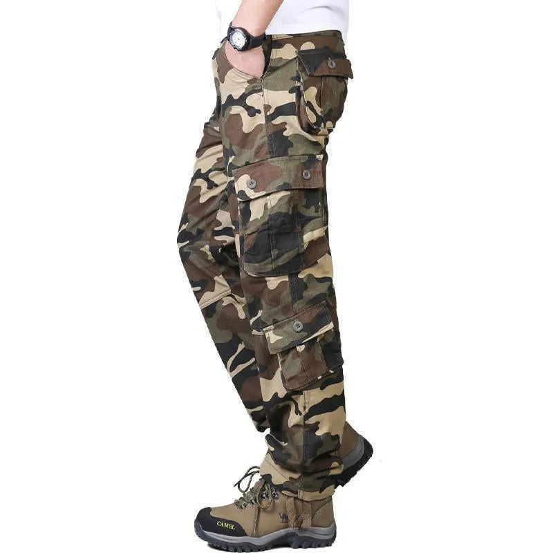 Men's Casual Outdoor Multi-Pocket Camouflage Loose Cargo Pants 47533965M