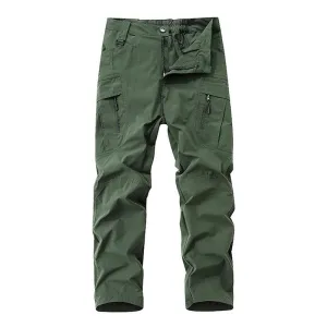 Men's Casual Solid Color Multi-Pocket Straight Leg Cargo Pants 52589962M