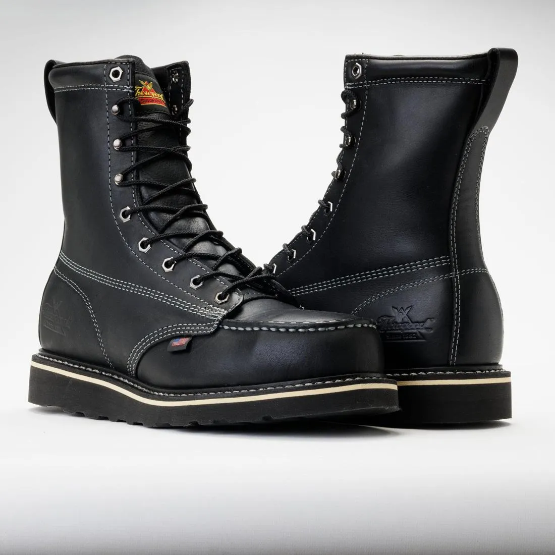 Midnight Series 8" Steel Toe Moc Toe Boot Black