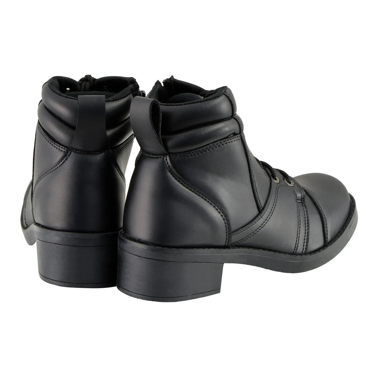 Milwaukee Leather MBK9255 Boys Black Lace-Up Boots with Side Zipper Entry